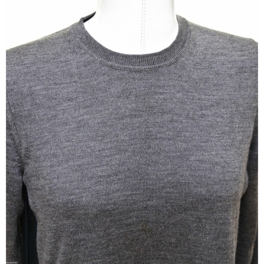 Miu Miu Grey Wool Tunic Sweater Knit Top Navy Sil… - image 4